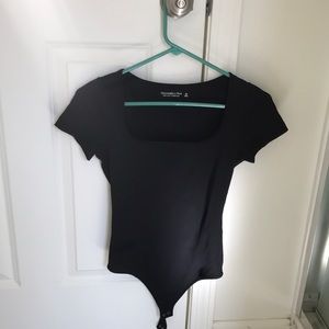 Abercrombie square neck black bodysuit